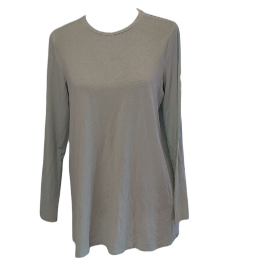 Eileen Fisher Light Blue TENCEL Jersey Long Sleeve Top Relaxed Fit S / P